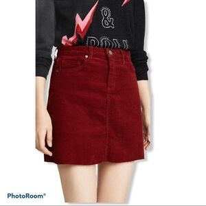 NWT BLANKNYC Cherry Pop Red corduroy mini skirt 27